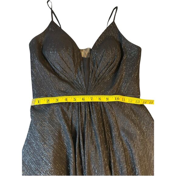 Betsy & Adam Black Metallic Gown - Size 4 - Picture 6 of 16